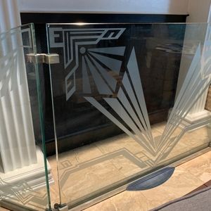 Custom Etched Gpass Fireplace Guard